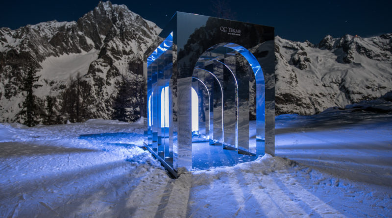 QC Terme il portale dell'aQCua l'opera d'arte più alta d'italia courmayeur mont blanc ilaria rebecchi matteo ragni designer italiano snow art montagna italiana creativity stories & news notizie creative arte italiana italiani italians designer italiani made in italy piste da sci valle d'aosta